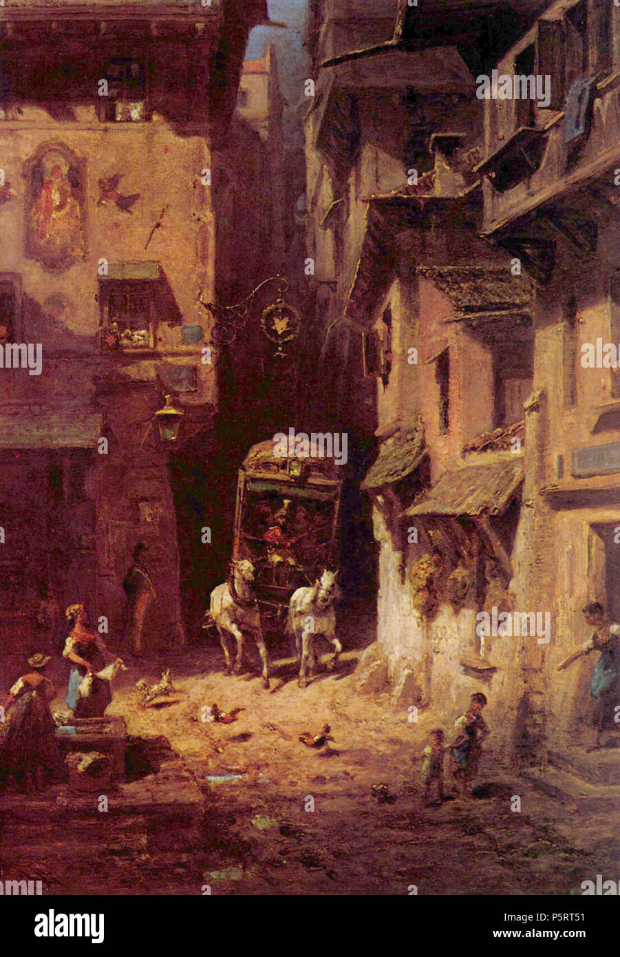 Deutsch: Die Post ca. 1880. N/A 274 Carl Spitzweg 041 Stockfoto