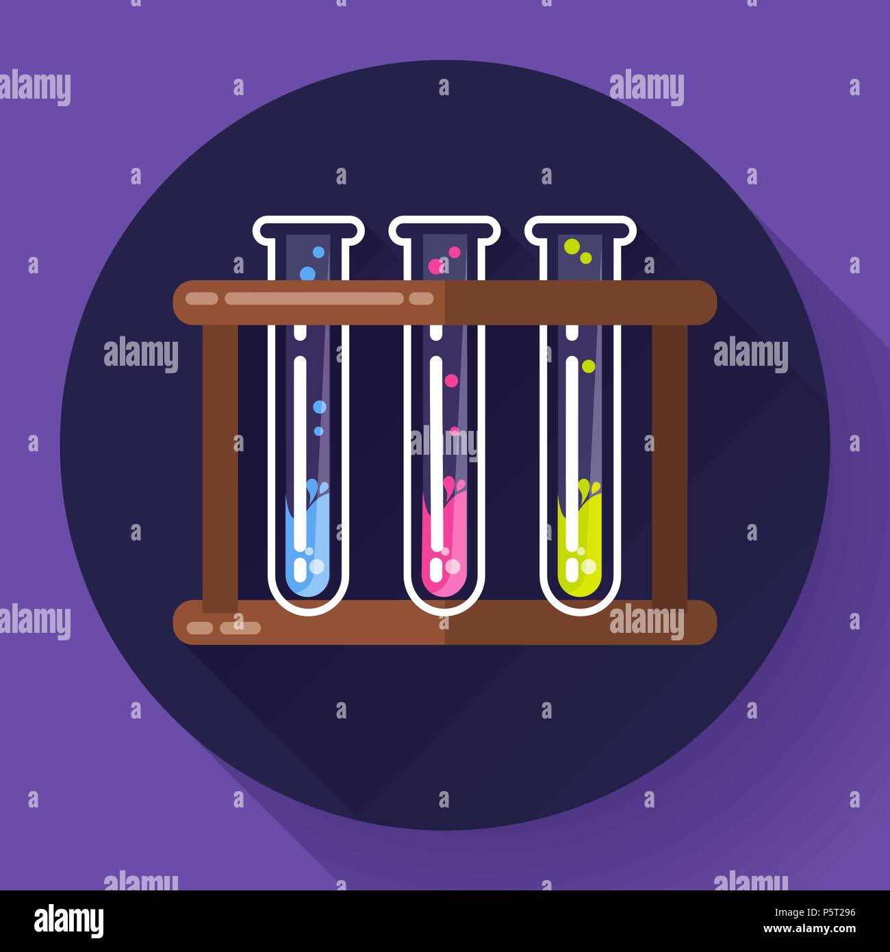 Reagenzgläser sprudeln funkelnden flüssige Symbol gesetzt. Flache 2.0 design Stil. Stock Vektor