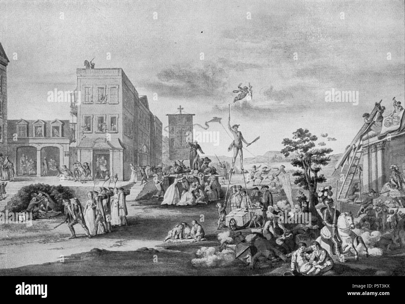 N/A. Deutsch: Das Neueste von Plundersweilern gemalt von Georg Melchior Kraus Aquarell, Goethe Nationalmuseum in Weimar (1932). 18. Dezember 2006. Georg Melchior Kraus (1737 - 1806) Beschreibung der deutsche Maler und Grafiker Geburtsdatum / Tod 26. Juli 1737 5. November 1806 Ort der Geburt / Todes Frankfurt Weimar standort Frankfurt am Main, Weimar Authority control: Q 871199 VIAF: 40173173 ISNI: 0000 0000 6676 7977 ULAN: 500023557 81022822 LCCN: n GND: 118715615 WorldCat 415 DasNeuestevonPlundersweilernGemaltGeorgMelchiorKraus Stockfoto