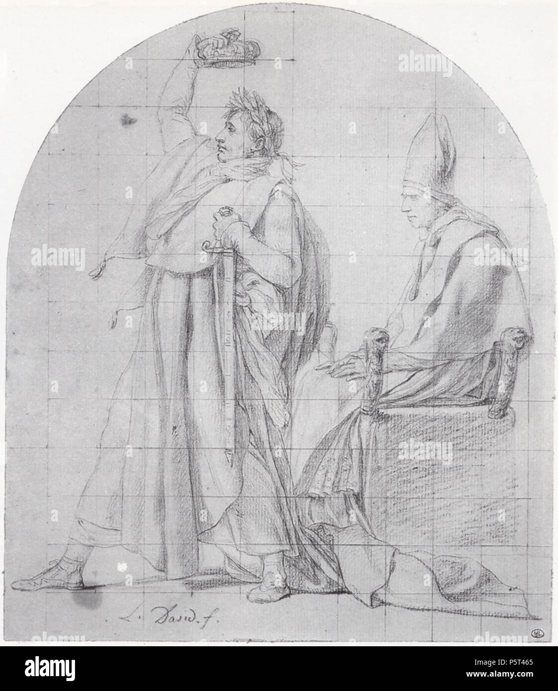 415 David - L'Empereur Napoleon se couronnant Lui meme Stockfoto