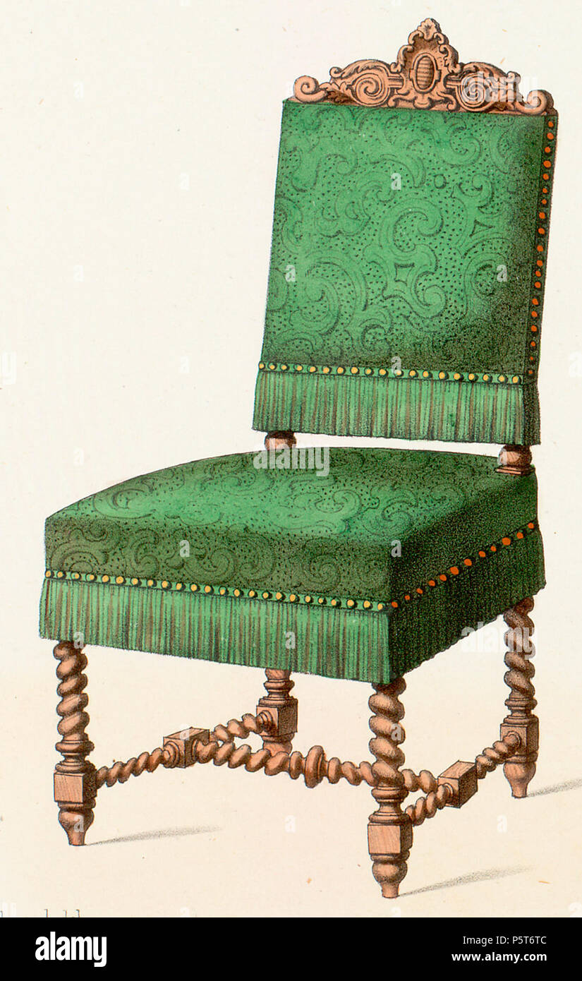 N/A. English: Stuhl im Stil Louis-treize. 1843. Désiré Guilmard (1810-C. 1885) 323 Stuhl im Stil Ludwig XIII, 01. Stockfoto