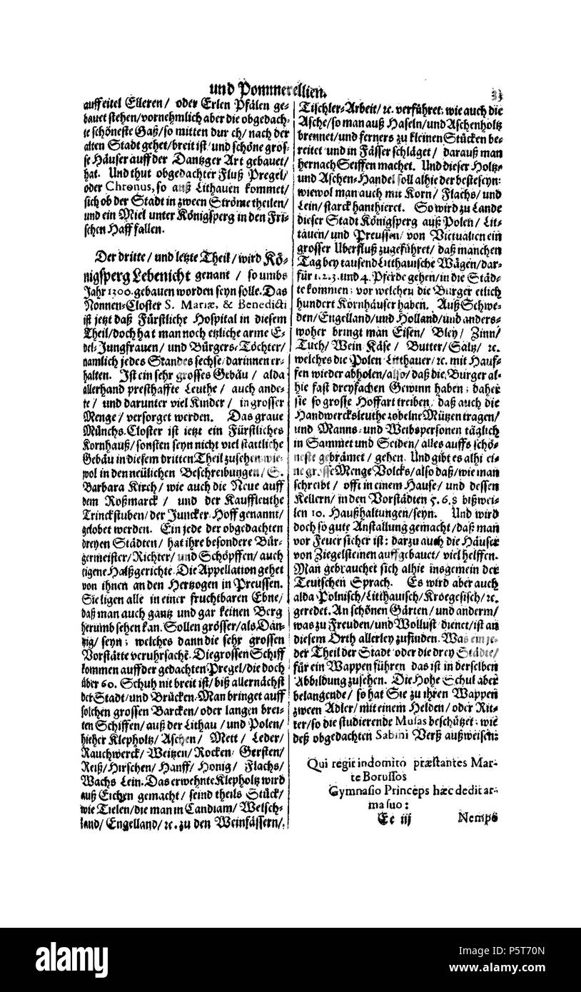 424 De Merian Electoratus Brandenburgici et Ducatus Pomeraniae 454 Stockfoto