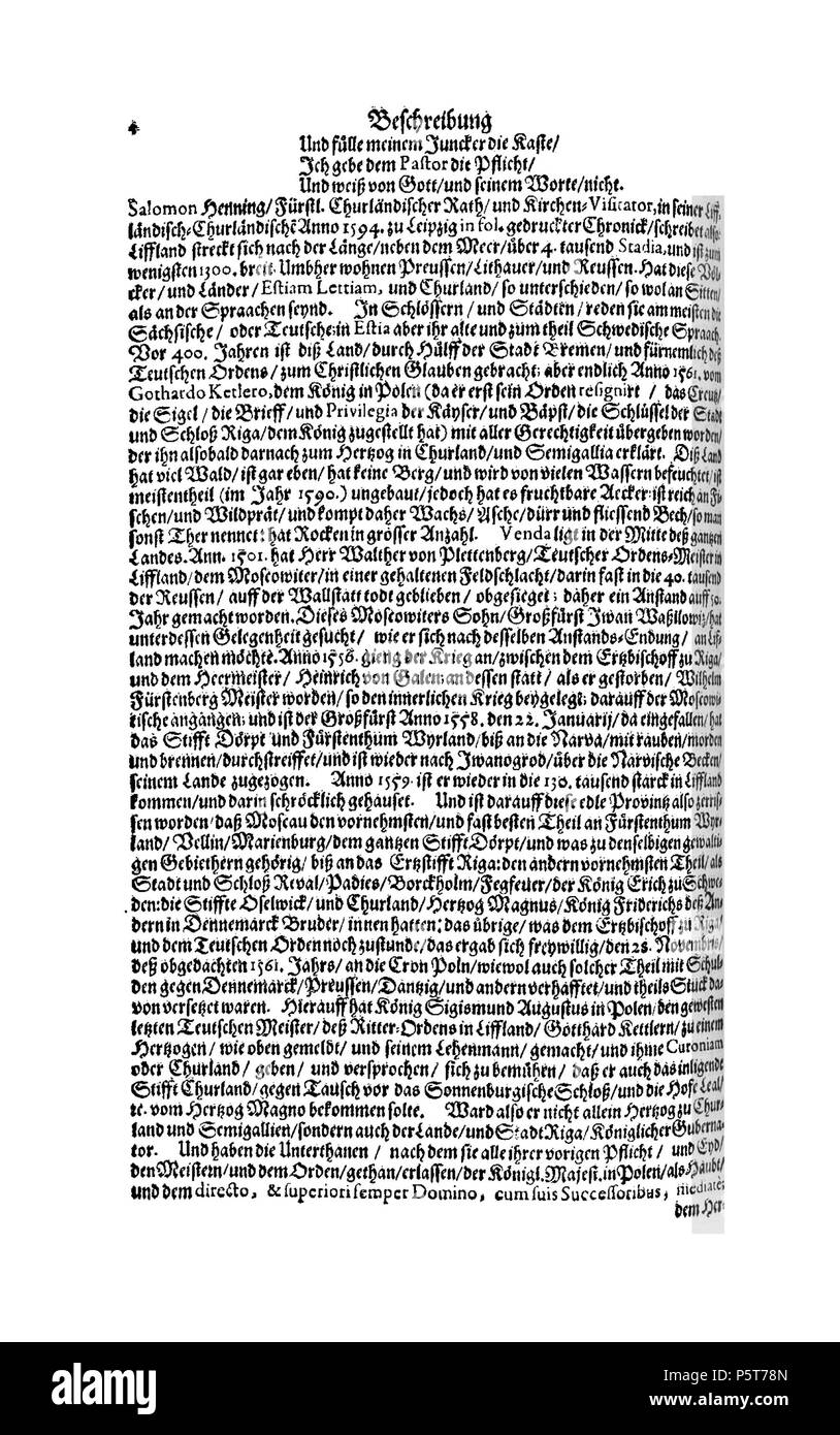 424 De Merian Electoratus Brandenburgici et Ducatus Pomeraniae 493 Stockfoto