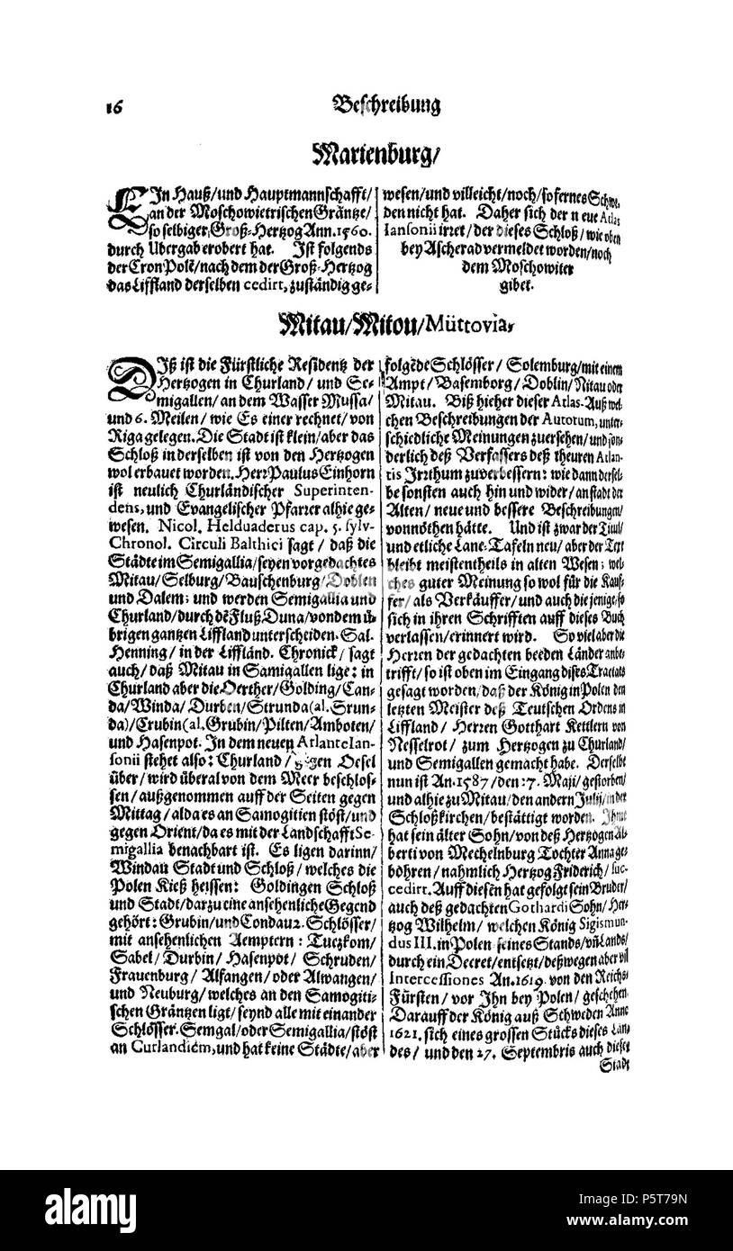 424 De Merian Electoratus Brandenburgici et Ducatus Pomeraniae 505 Stockfoto