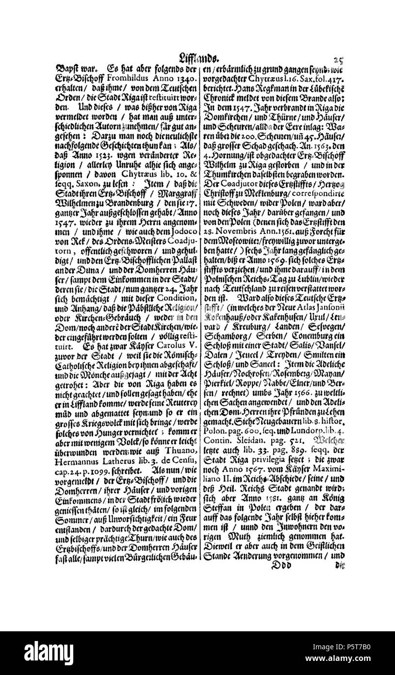 424 De Merian Electoratus Brandenburgici et Ducatus Pomeraniae 522 Stockfoto