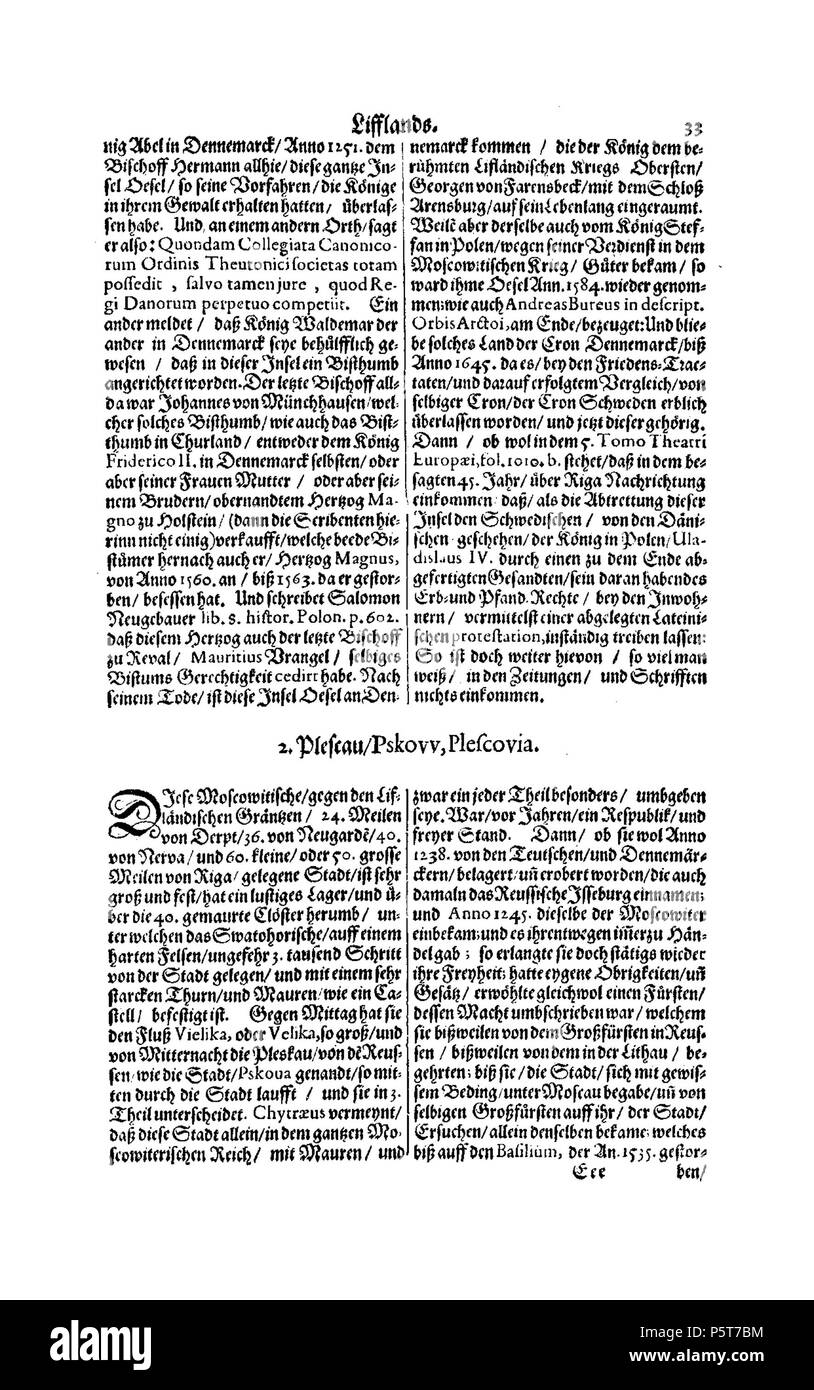 424 De Merian Electoratus Brandenburgici et Ducatus Pomeraniae 530 Stockfoto