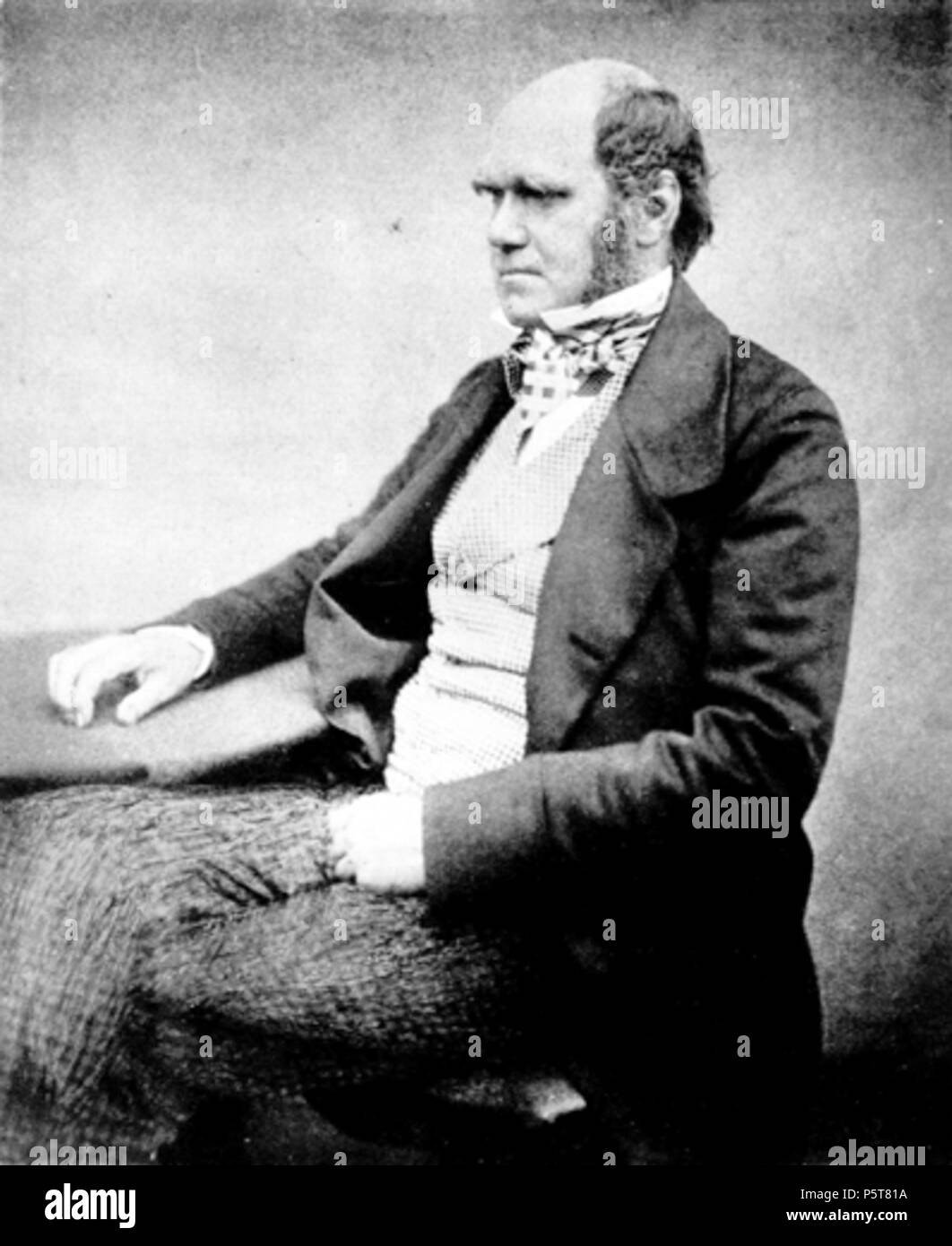 N/A. "Charles Darwin im Alter von 51." Entsprechend der Sohn von Charles Darwin, Francis Darwin, Portrait von den Herren Maull und Fox [1]; er schreibt, dass "das Datum des Fotos wahrscheinlich 1854; es ist jedoch nicht möglich, bestimmte in diesem Punkt zu sein, die Bücher der Firma Henry Maull und John Fox durch Brand zerstört worden." ein Foto wie dieses in http://commons.media.org//File:CharlesDarwinHuntingSnark.jpg. verwendet wurde Foto ursprünglich von 1859 oder 1860. N/A 325 Charles Darwin im Alter von 51 Stockfoto