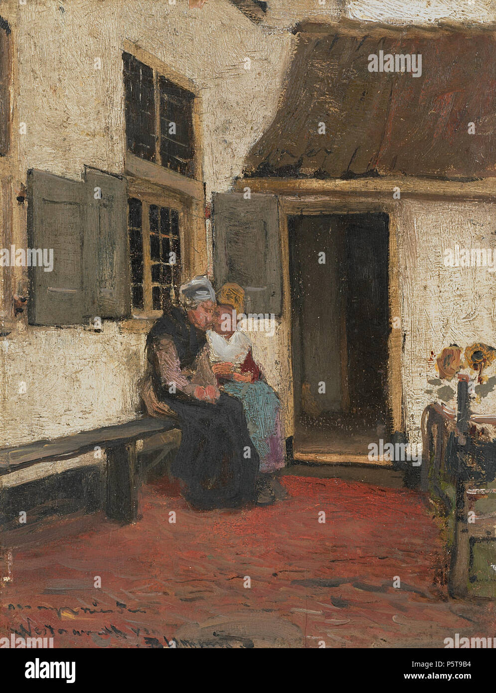 Plaudern Nachbarn ca. 1880 - ca. 1907. N/A 192 Bernard Blommers - Buurpraatje Stockfoto