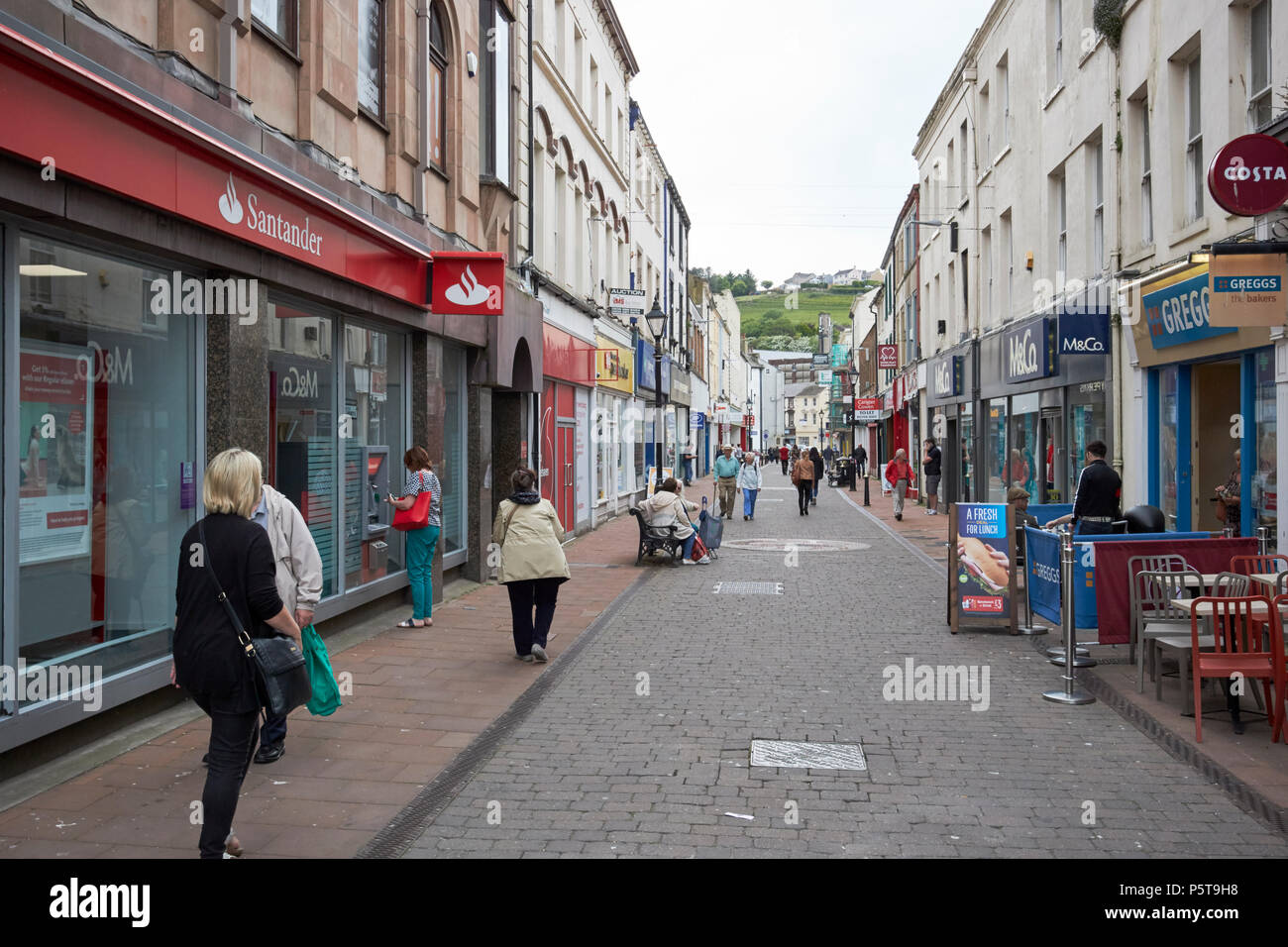 King Street Einkaufsviertel Whitehaven Cumbria England Großbritannien Stockfoto