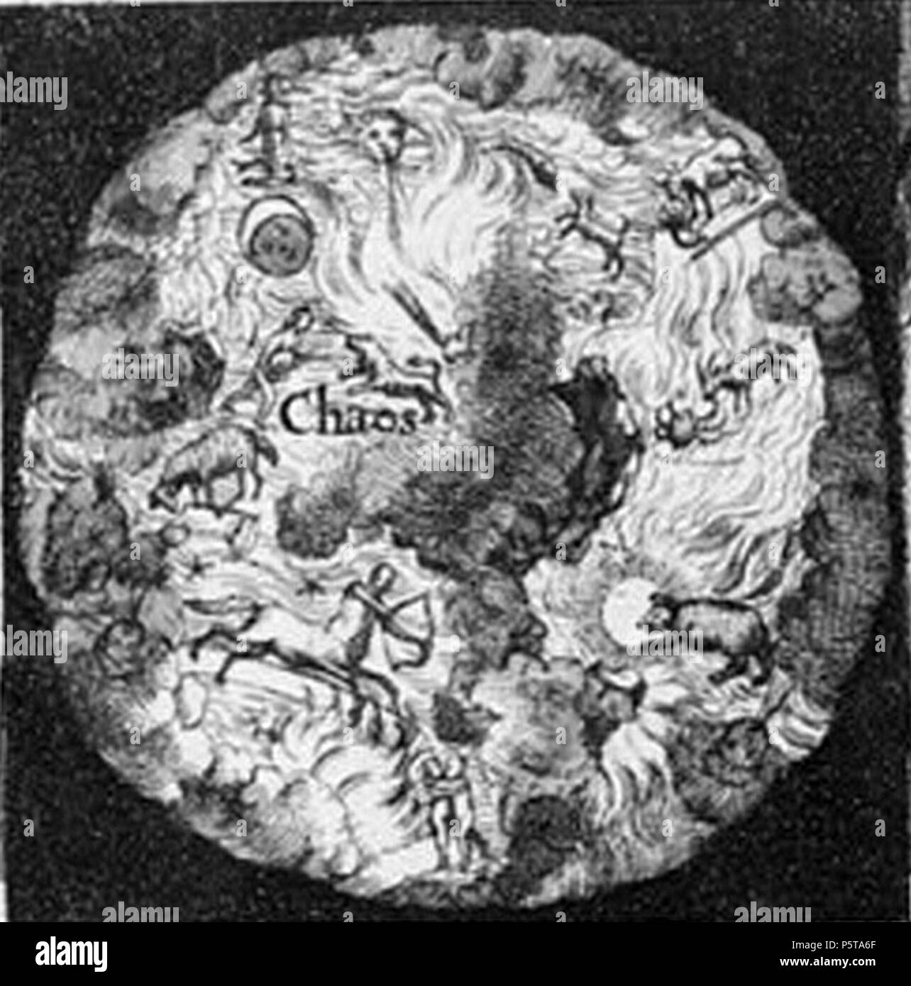 433 Della Porta, Giambattista - Magiae naturalis sive de miraculis rerum naturalium (Titelseite, detail Chaos) Stockfoto