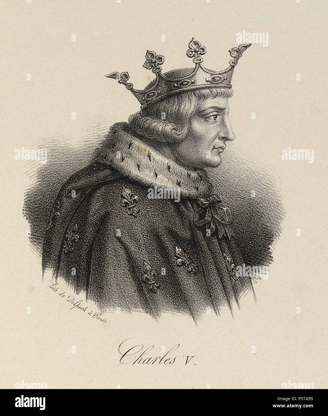 N/A. Englisch: Karl V. von Frankreich (1338-1380). 19. N/A 434 Delpech - Karl V. von Frankreich Stockfoto