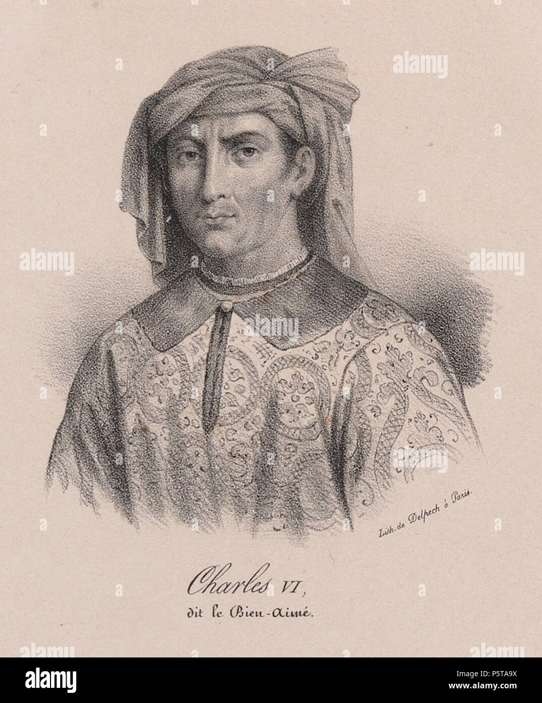 N/A. Englisch: Karl VI. von Frankreich (1368-1422). 19. N/A 434 Delpech - Karl VI. von Frankreich Stockfoto