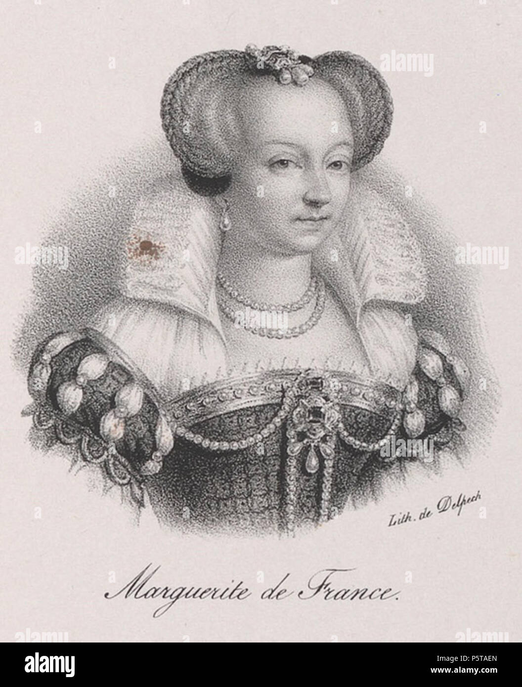 N/A. Englisch: Margarete von Valois (1553-1615), erste Frau von Heinrich IV. von Frankreich. 19. N/A 434 Delpech - Margarete von Valois Stockfoto