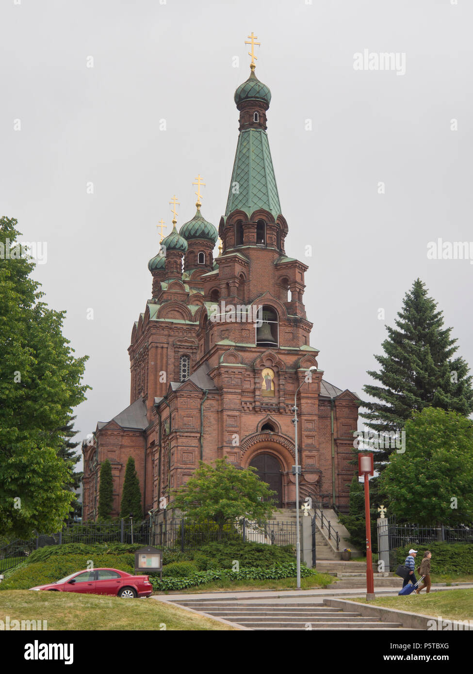 Mit der russisch-orthodoxen Kirche in Tampere Finnland ist dem heiligen Alexander Newski und der Hl. Nikolaus gewidmet und wurde im Jahr 1899 abgeschlossen Stockfoto