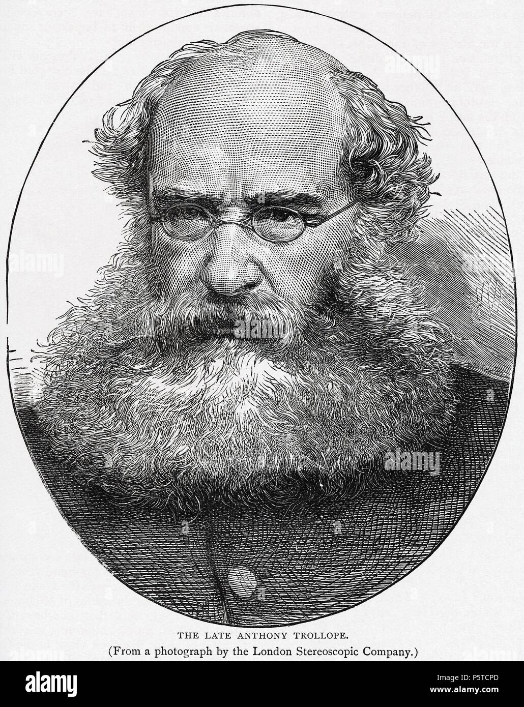 Anthony Trollope (1815-1882), novelista Inglés de la época victoriana. Grabado de 1886. Stockfoto