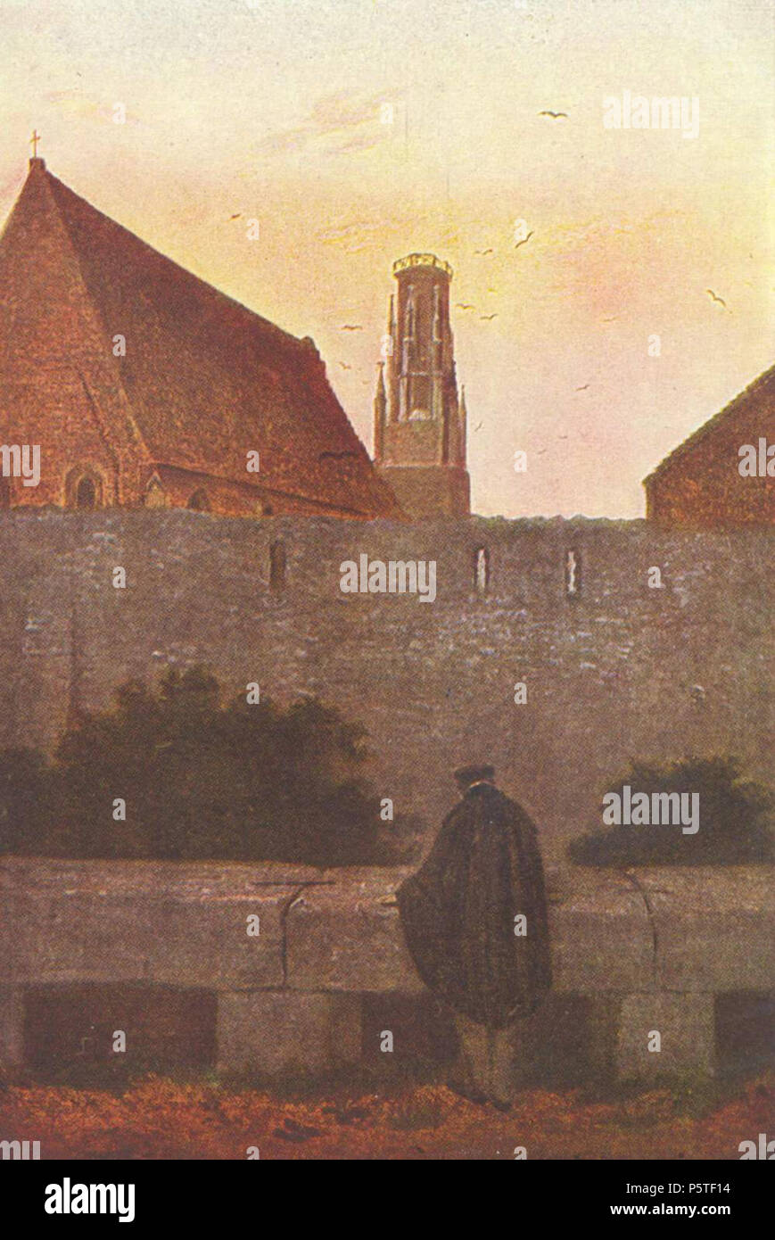 English: An der Stadtmauer Englisch: Von der Townwall Français: Aux Remparts English: 1. Viertel 19. Jh. Englisch: 1. Quartal des 19. Jahrhunderts Français: 1er Quart du XIXe siècle. N/A 280 Caspar David Friedrich003 Stockfoto