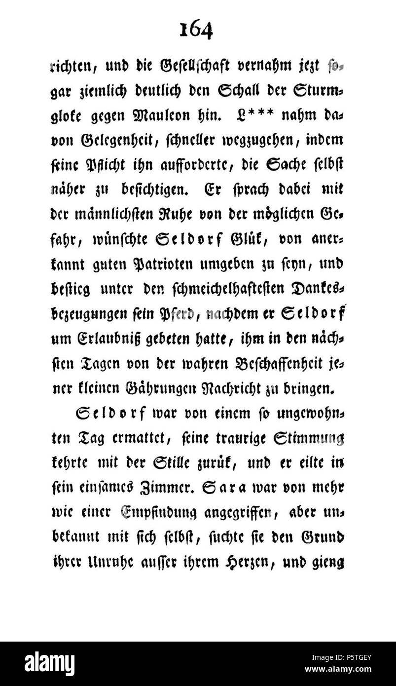 Familie Seldorf Erster Theil sterben. Deutsch: Dies ist ein Scan des historischen Buches: Deutsch: Dies ist ein Scan des historischen Dokument: Therese Huber 419 De Die Familie Seldorf (Huber Th) V1 171 Stockfoto