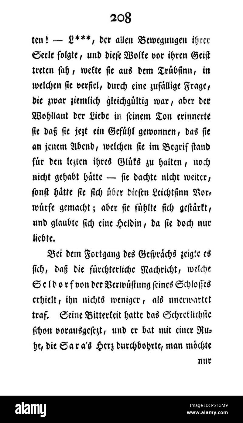 Familie Seldorf Erster Theil sterben. Deutsch: Dies ist ein Scan des historischen Buches: Deutsch: Dies ist ein Scan des historischen Dokument: Therese Huber 420 De Die Familie Seldorf (Huber Th) V1 215 Stockfoto