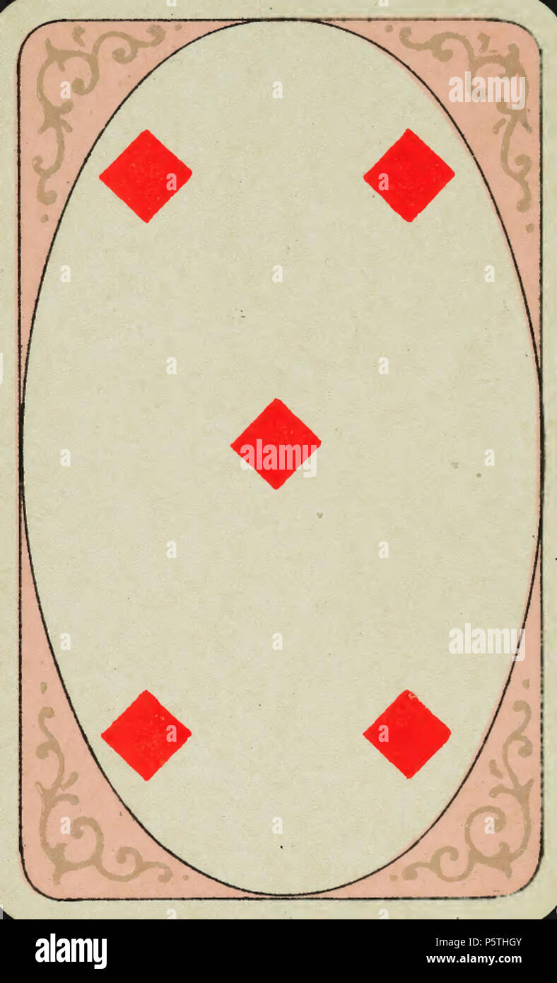 N/A. Deutsch: Spiel: "Kartenspiel mit Schweizer Ansichten', Karo 5. ca. 1890. Unbekannt 318 CH-NB-Kartenspiel mit Schweizer Ansichten -19541 - Seite 019 Stockfoto