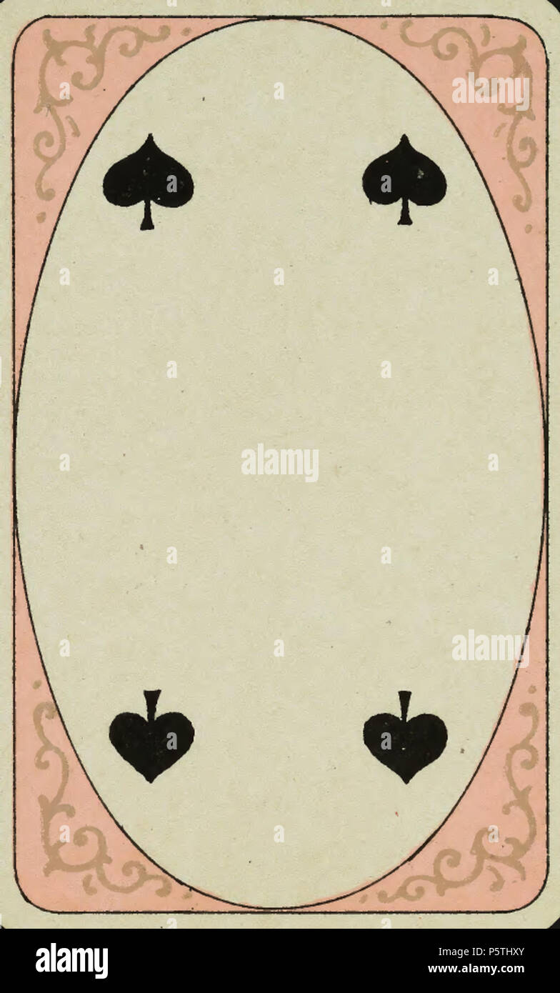 N/A. Deutsch: Spiel: "Kartenspiel mit Schweizer Ansichten', Pik 4. ca. 1890. Unbekannt 318 CH-NB-Kartenspiel mit Schweizer Ansichten -19541 - Seite 105 Stockfoto