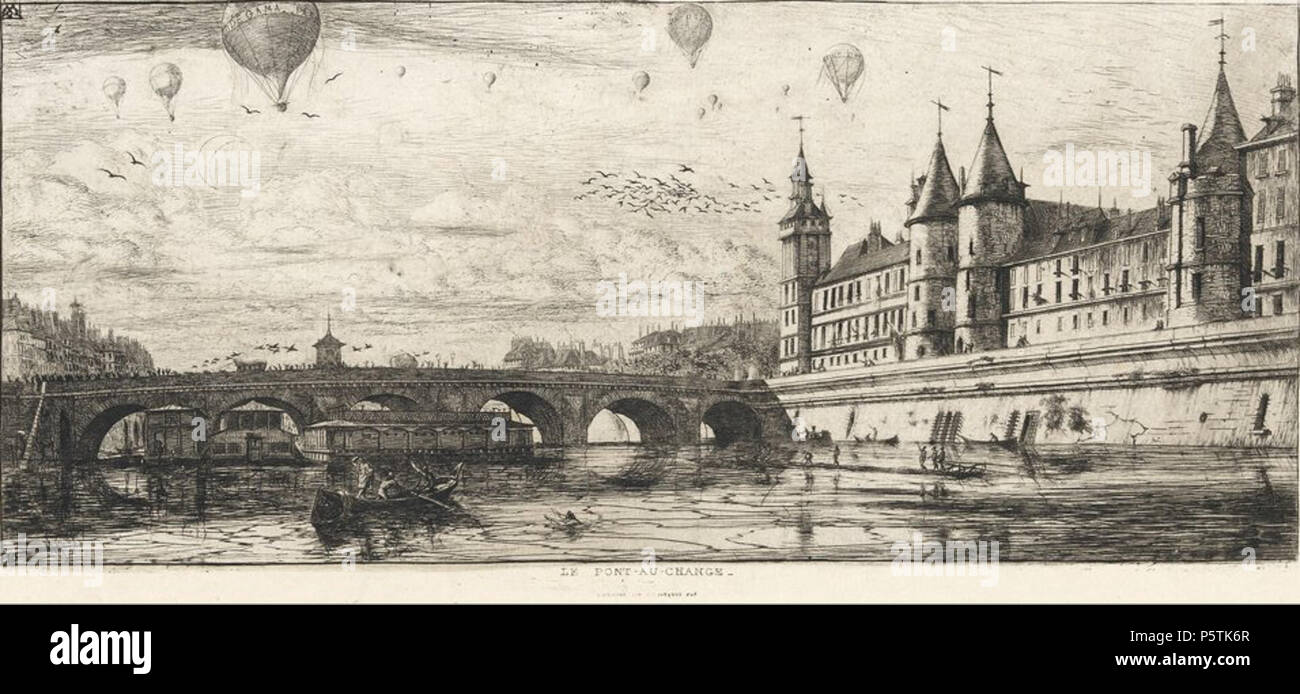 328 Charles Meryon - Le Pont-au-Änderung (Sterben Wechslerbrücke), 1854 Stockfoto