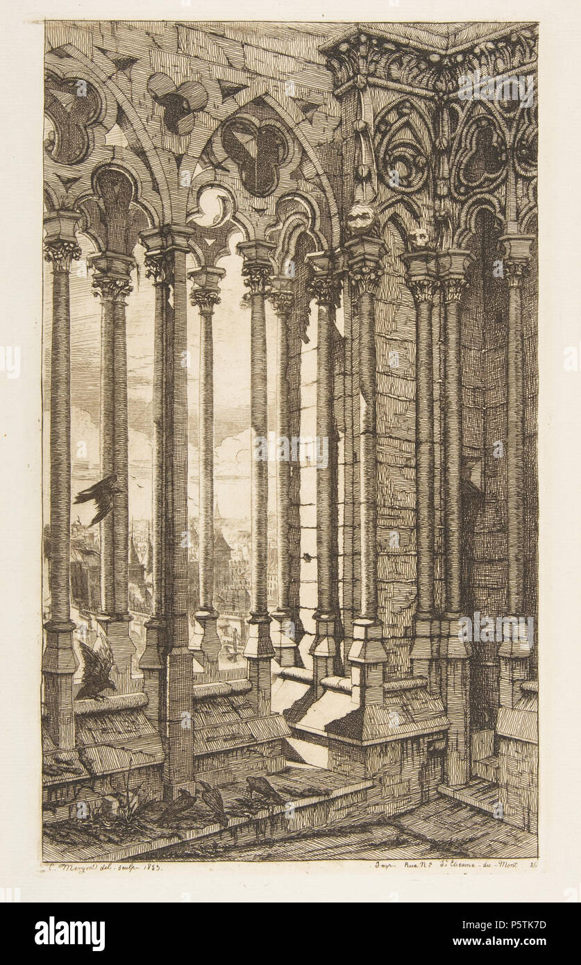 328 Charles Meryon, Galerie, Nôtre-Dame, Paris, 1853 Stockfoto