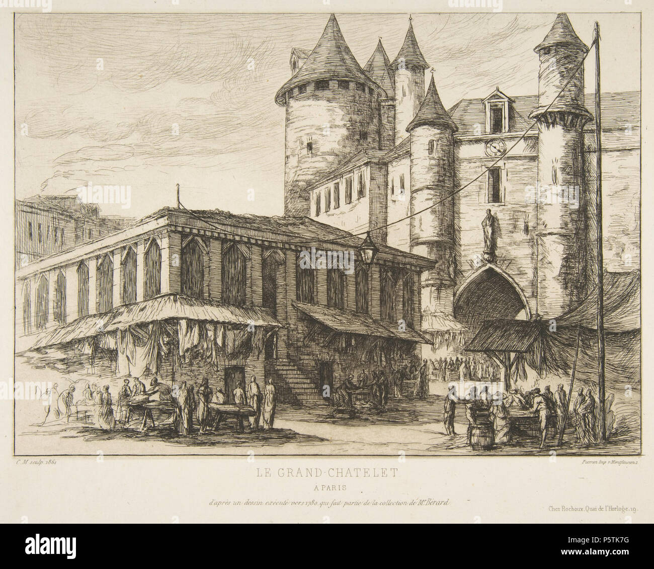 328 Charles Meryon, Le Grand Châtelet, 1861 Stockfoto