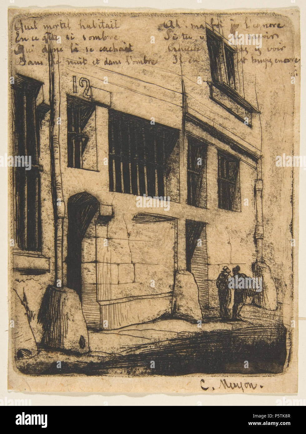 328 Charles Meryon, Rue des Mauvais Garçons, Paris, 1854 Stockfoto