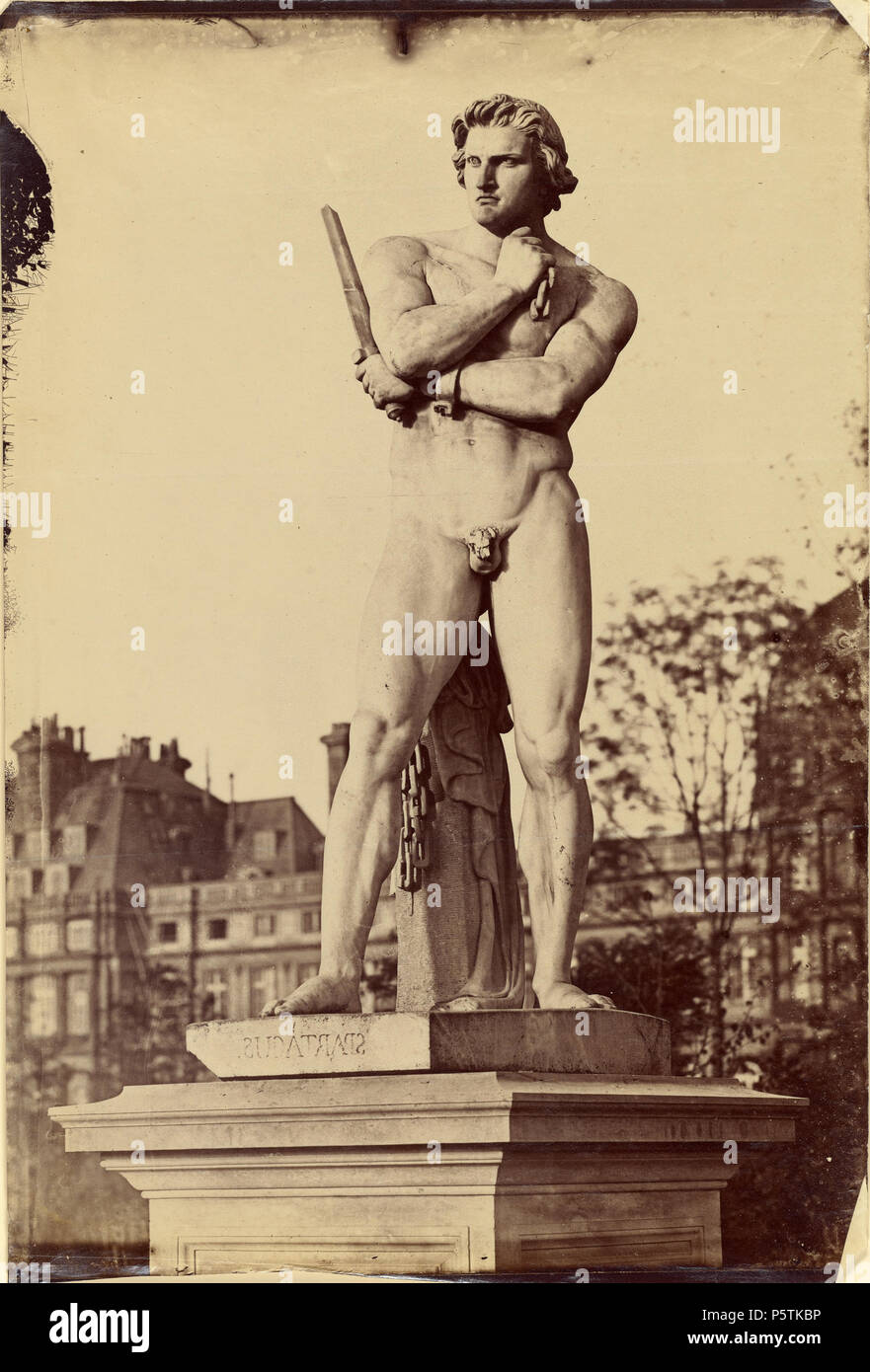 [Spartacus, Jardin des Tuileries, Paris]; Charles Nègre (Französisch, 1820 - 1880); Paris, Frankreich; Juni 1859; Eiklar Silber drucken; 41,9 x 28,3 cm (16 1/2 x 11 1/8 in.); 92.XM.43 328 Charles Nègre, Spartacus, Jardin des Tuileries, Paris, Juni 1859 Stockfoto
