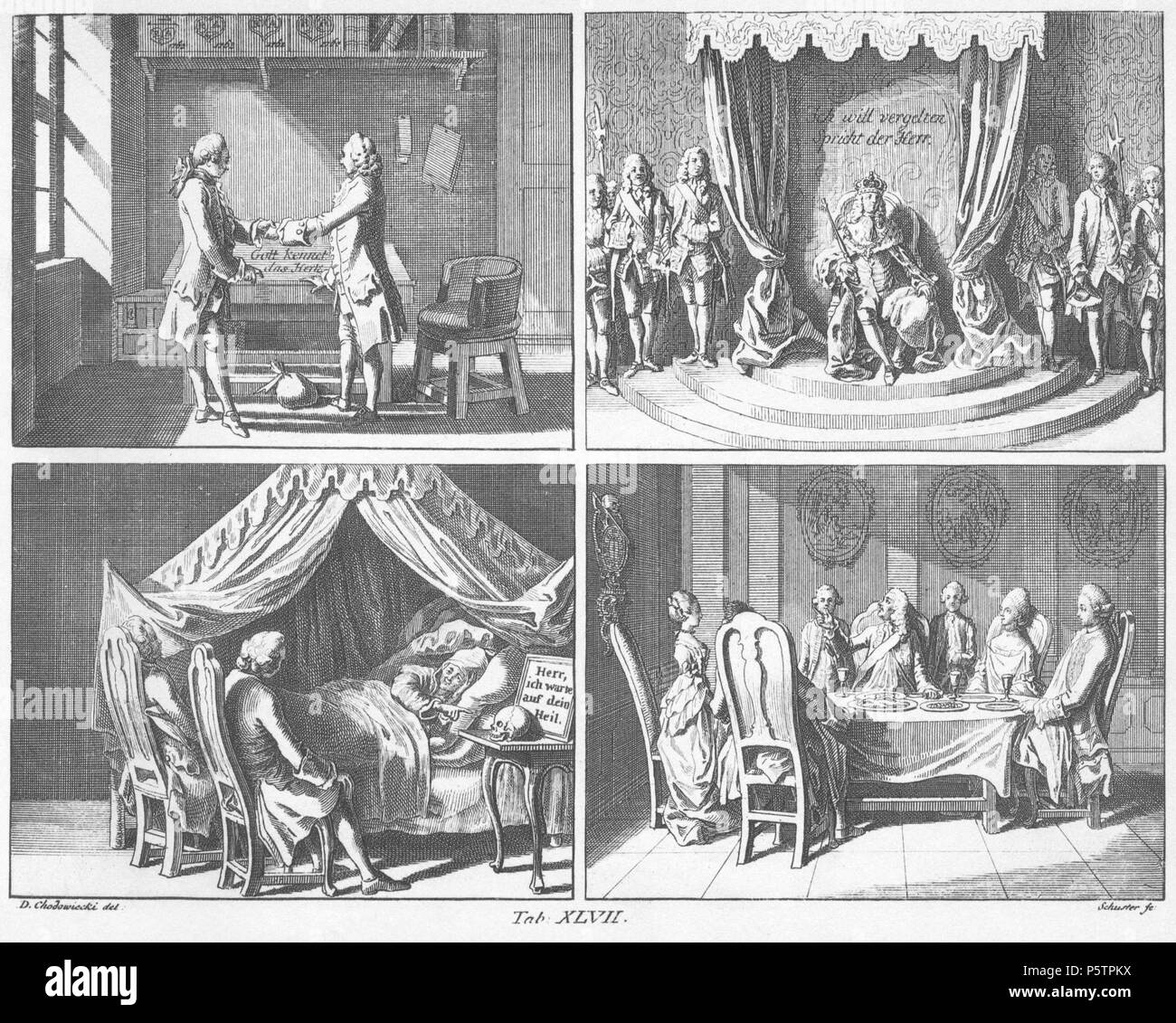 N/A. Registerkarte. XLVII. Wirkungen der Religion. (Beschreibung Lt. Quelle). 1774. Daniel Chodowiecki (1726 - 1801) Alternative Namen Daniel Nikolaus Chodowiecki Beschreibung deutsch-polnischen Maler und Graphiker Geburtsdatum / Tod 16. Oktober 1726 vom 7. Februar 1801 Ort der Geburt / Todes Gdask Berlin Standort Berlin Authority control: Q 696720 VIAF: 59092320 ISNI: 0000 0001 2134 8231 ULAN: 500014861 50038187 LCCN: n NLA: 36058735 WorldCat 340 Chodowiecki Basedow Tafel 47 Stockfoto