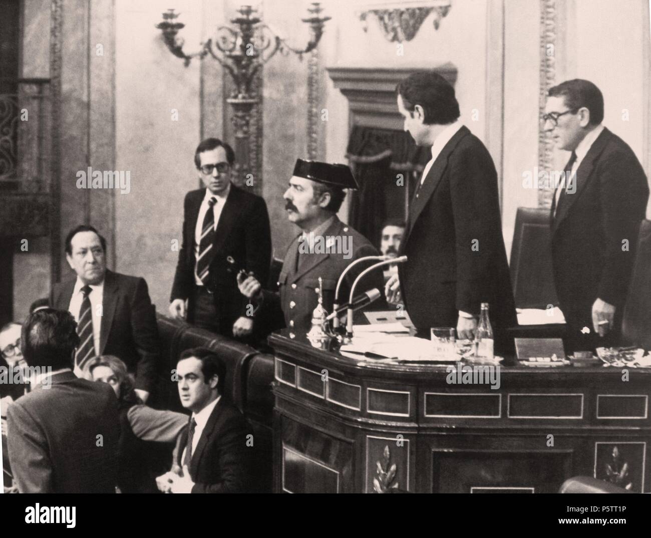 TEJERO EN EL INTENTO DEL GOLPE DE ESTADO EL 23/02/1981. Stockfoto