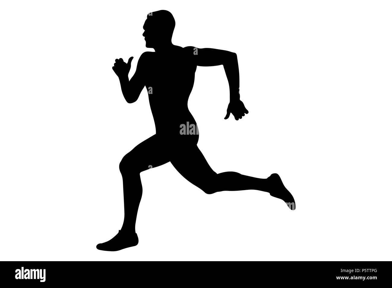 Mann runner Sprinter schwarze Silhouette Wettbewerb in der Athletik Stockfoto