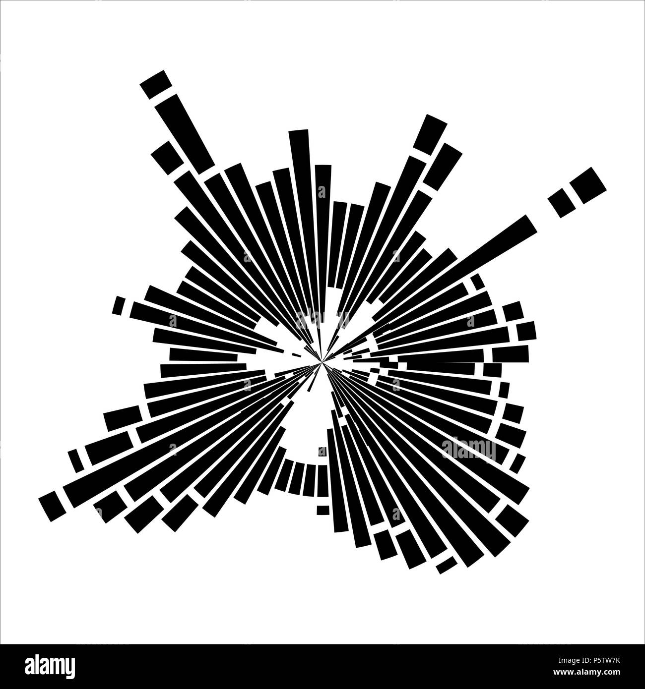 Runder sound wave Effekt auf weißem Hintergrund Stock Vektor