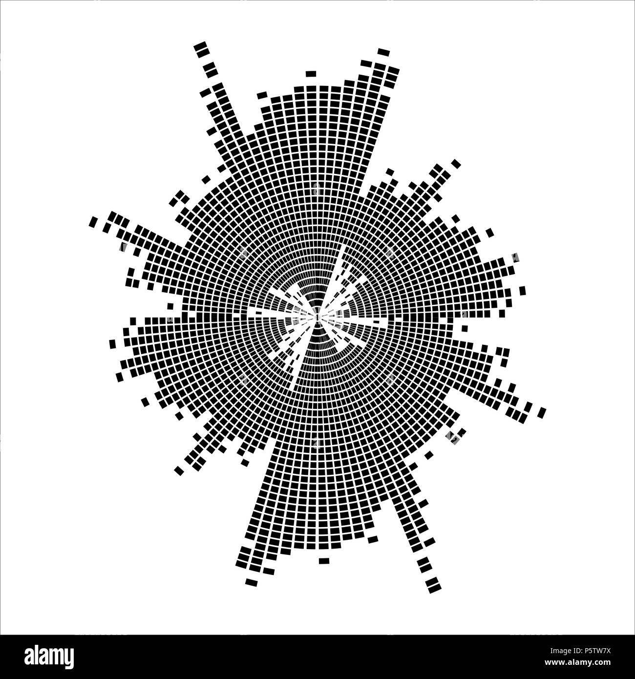Runder sound wave Effekt auf weißem Hintergrund Stock Vektor