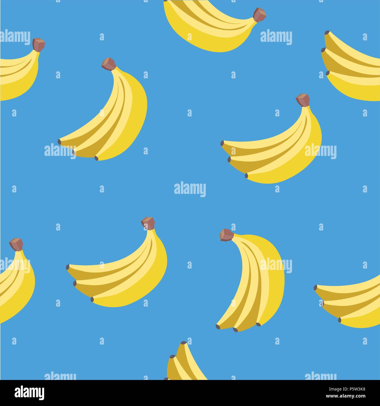 Die nahtlose Vektor Muster der gelbe Bananen Stock Vektor