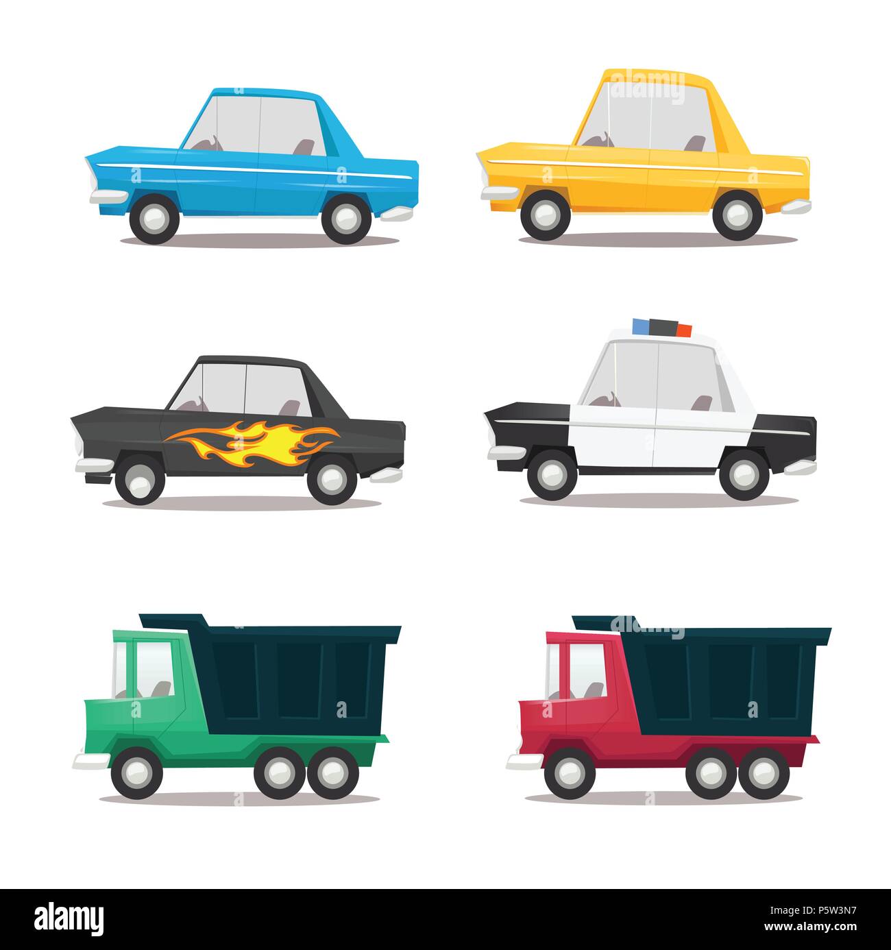 Cartoon car Icon Set Stock Vektor