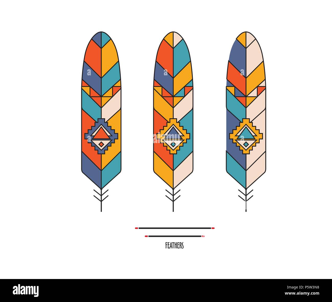 Ethnische federn Vector Illustration Stock Vektor