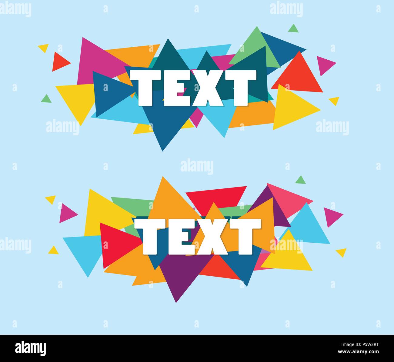 Satz von trendigen Flachbild geometrischer Vektor Banner. Stock Vektor