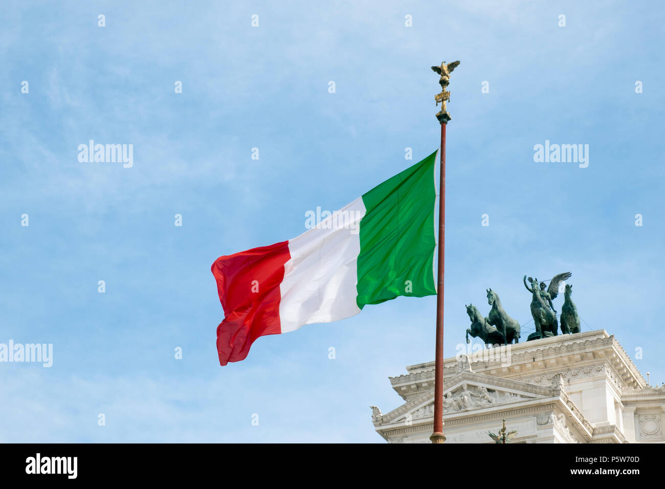 Blick auf die Altare della Patria in der Piazza Venezia im Zentrum von Rom Stockfoto