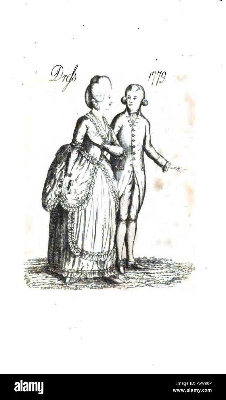 N/A. Englisch: Typisches Londoner Kleid, 1779. 1810. Kupferstich von James Peller Malcolm 472 Kleid 1779, Malcolm Stockfoto