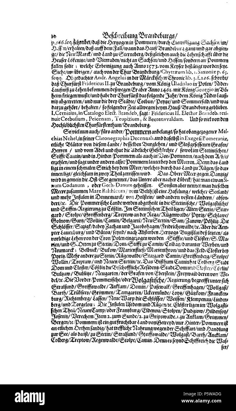 422 De Merian Electoratus Brandenburgici et Ducatus Pomeraniae051 Stockfoto