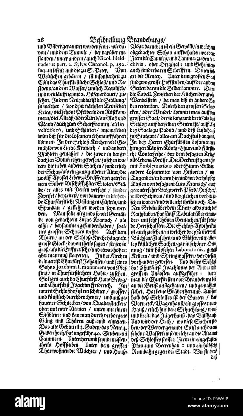 422 De Merian Electoratus Brandenburgici et Ducatus Pomeraniae 099 Stockfoto