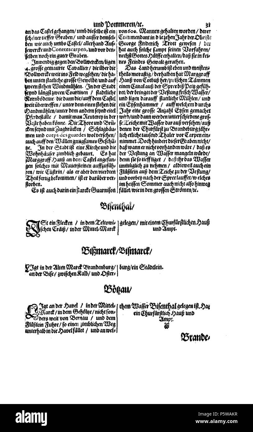 422 De Merian Electoratus Brandenburgici et Ducatus Pomeraniae 112 Stockfoto