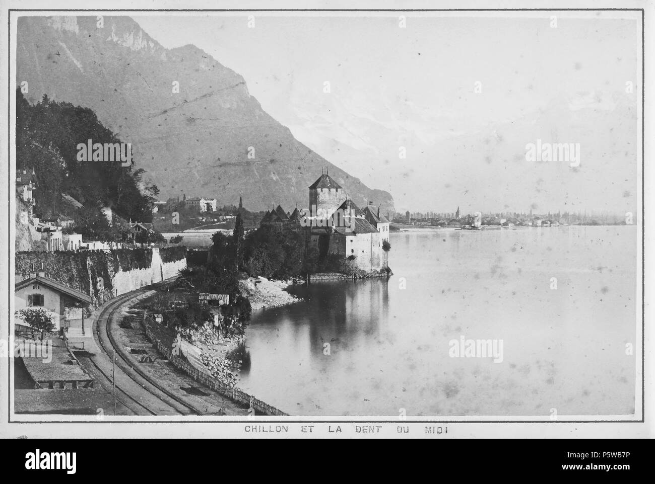 321 CH-NB-Souvenir Lac de Genève-nbdig -18957-014 Stockfoto