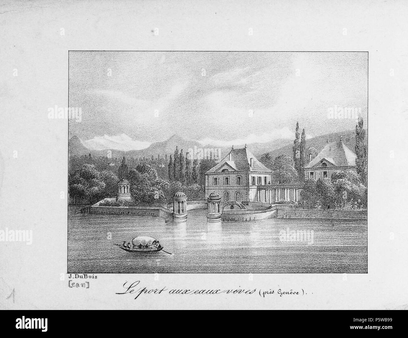 322 CH-NB-Souvenirs de la Suisse-Lac de Genève -19563 - Seite 004 Stockfoto