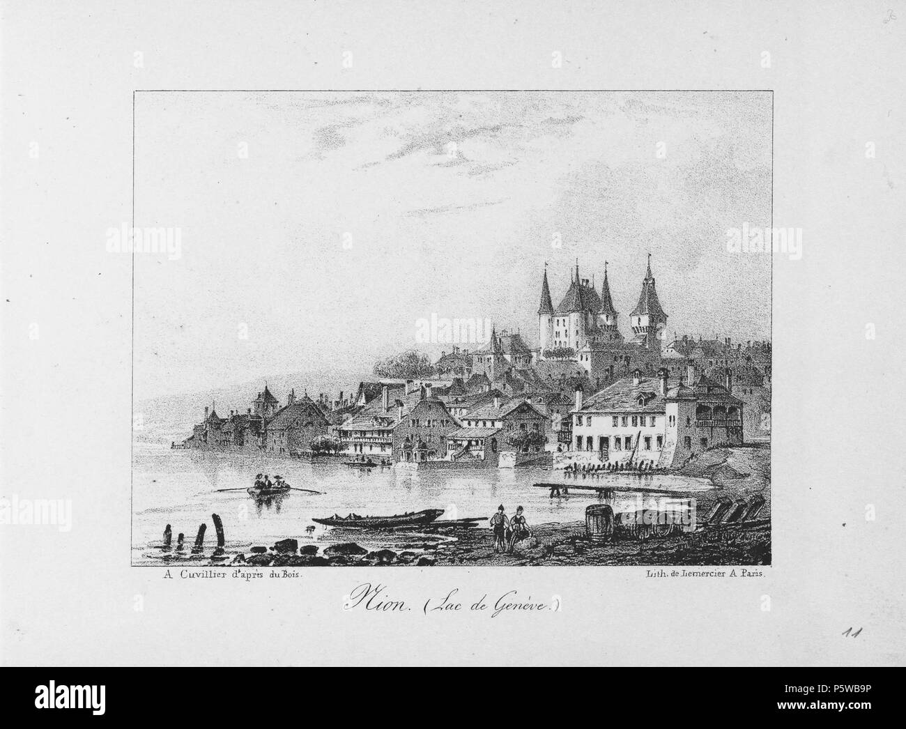 322 CH-NB-Souvenirs de la Suisse-Lac de Genève -19563 - Seite 023 Stockfoto