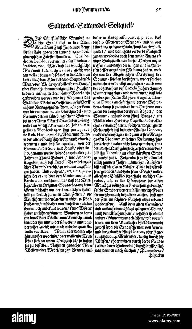 423 De Merian Electoratus Brandenburgici et Ducatus Pomeraniae 298 Stockfoto