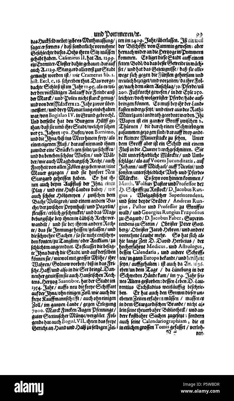 423 De Merian Electoratus Brandenburgici et Ducatus Pomeraniae 310 Stockfoto