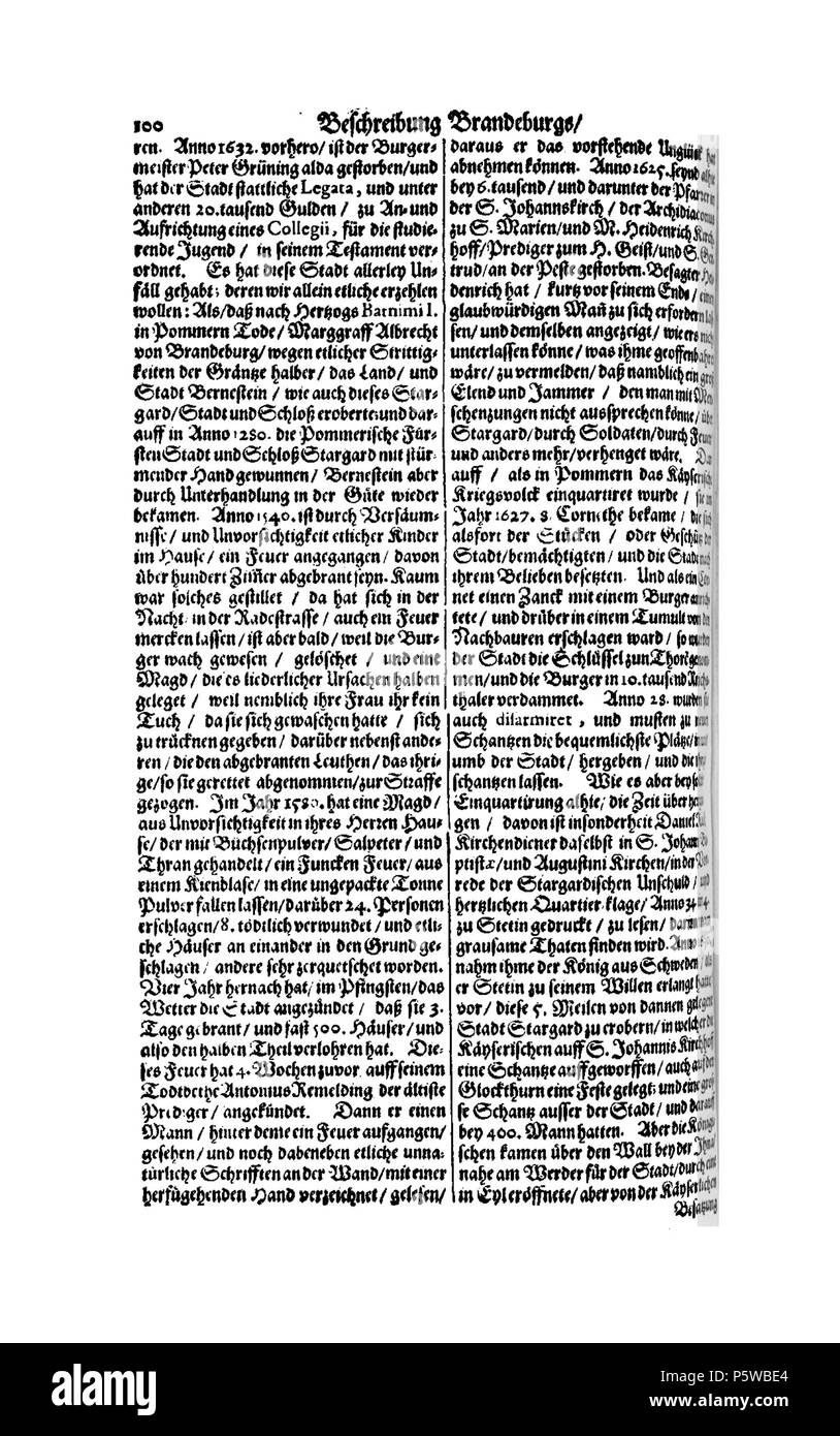 423 De Merian Electoratus Brandenburgici et Ducatus Pomeraniae 311 Stockfoto