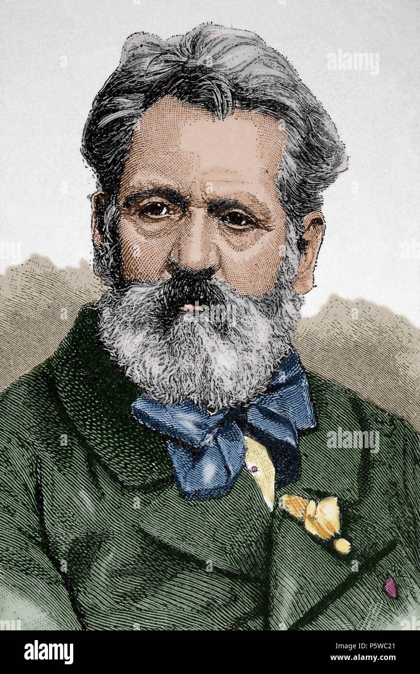 Rudolf von Alt (1812 – 1905). Österreichischer Maler. Farbige Gravur. Stockfoto